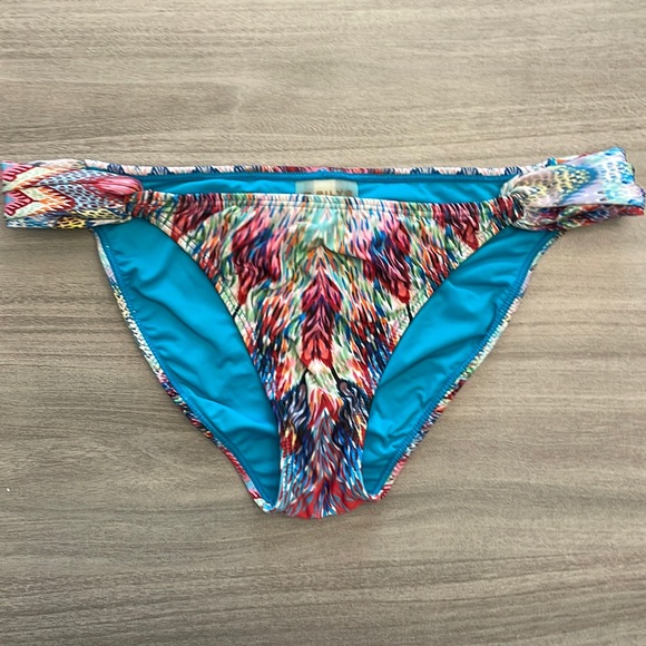 Pilyq bathing suit small multi color design ruching bikini bottom - Picture 1 of 8